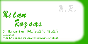 milan rozsas business card